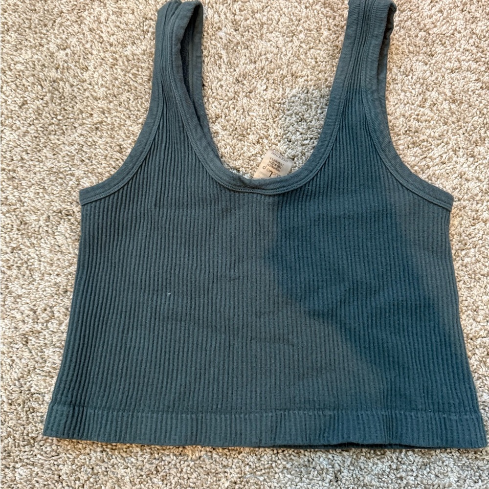Mono B Ribbed Tank Top - Deep Teal - Picture 2 of 3